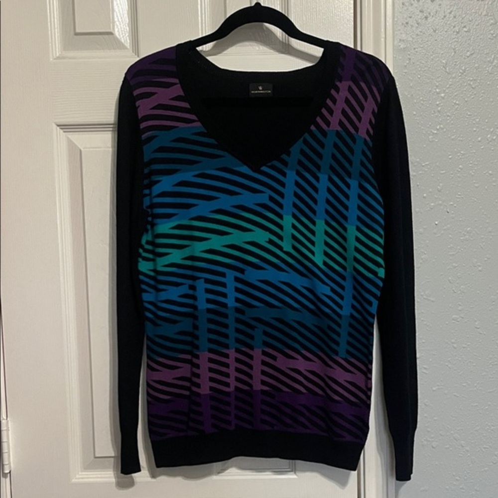 Worthington Classic V-neck Black Knit Top